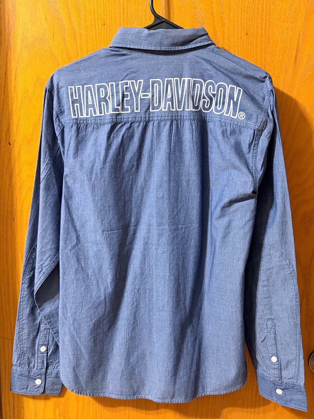 Harley Davidson Button-Down Denim Shirt - Blue